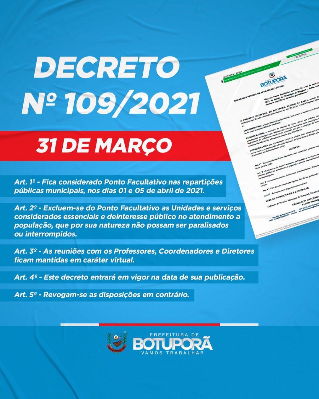 Decreto número 109/2021