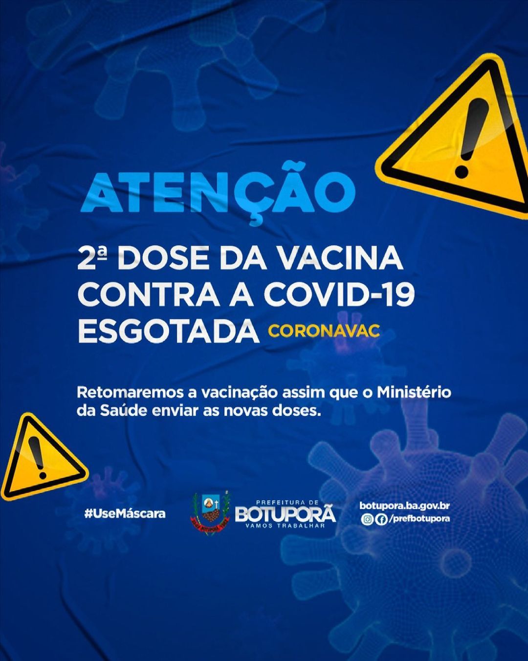 segunda dose da vacina contra a covid-19 esgotada