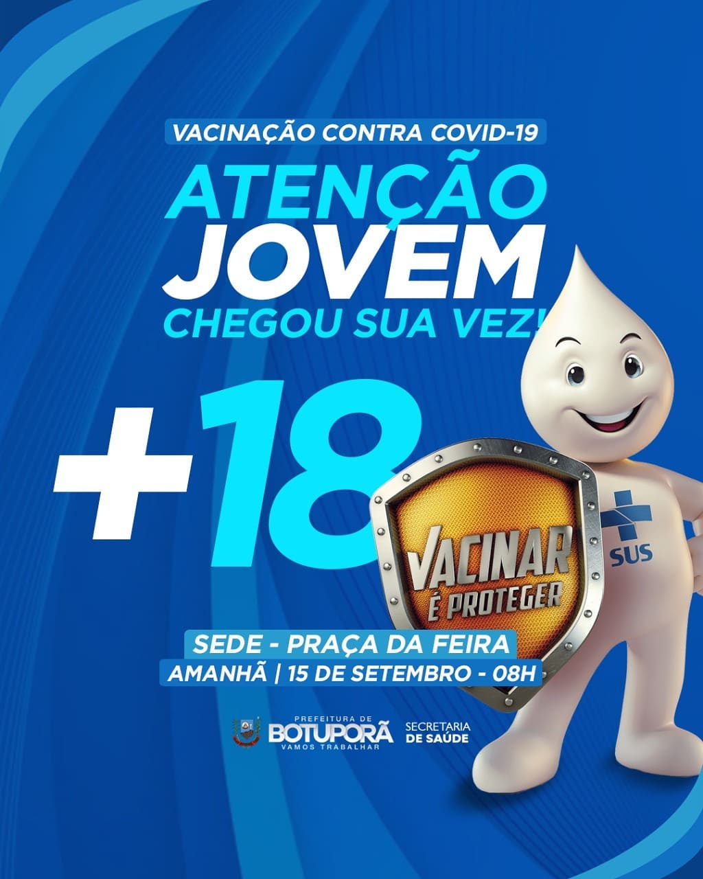 Chegou a vez das pessoas sem comorbidades a partir de 18 anos.💉